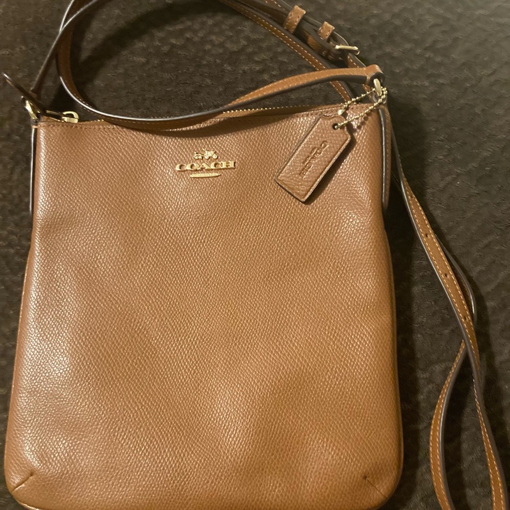Coach North/South Pebbled Leather Crossbody Bag